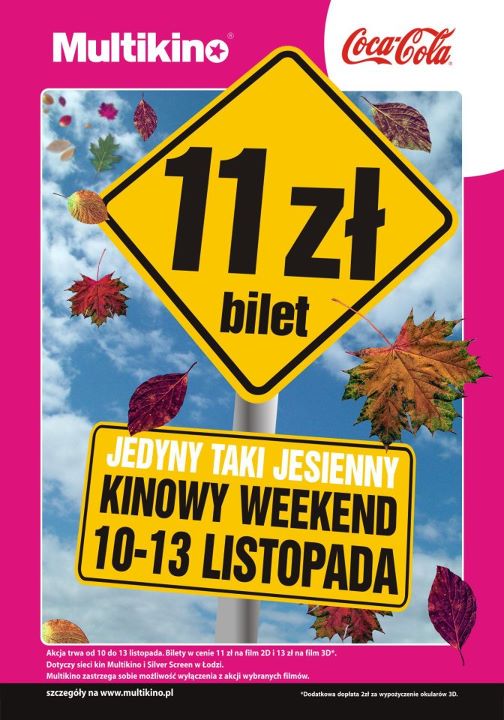 Krótkie Ceny w Długi Weekend – Bilety za 11 zł w Multikinie!