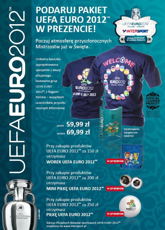 Podaruj pakiet UEFA Euro 2012™ dostępny w Intersport w prezencie!