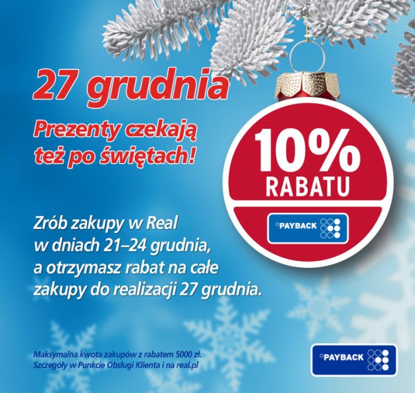 W Real prezenty czekają też po świętach – rabat 10%