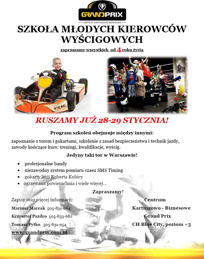 Szkoła Młodych Kierowców Wyścigowych w Blue City!