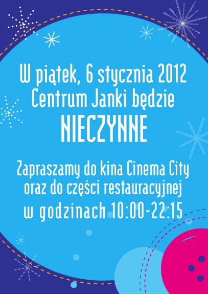 6 Stycznia Centrum Janki będzie Nieczynne!