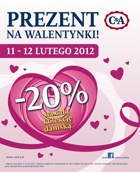 20% rabatu w C&A na Walentynki!