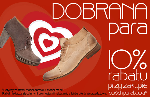 10% rabatu przy zakupie 2 par obuwia Wojas!