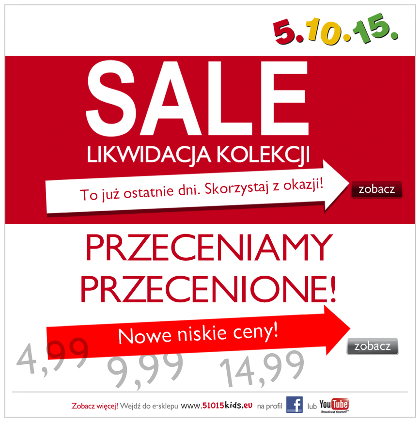 Ostatnie dni wyprzedaży w 5.10.15