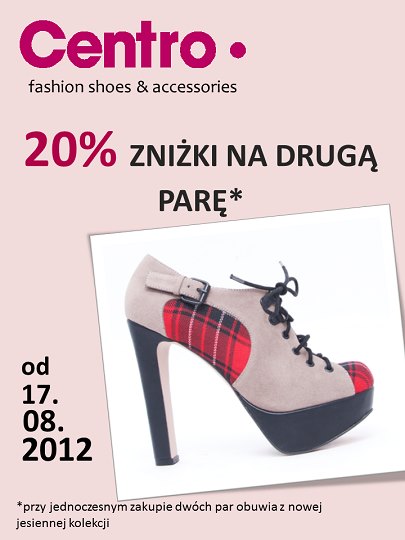 20% rabatu na drugą parę w Centro