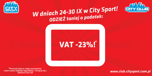 City Sport – Kupuj Taniej o VAT!