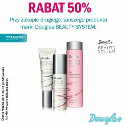 50% rabatu na drugi produkt w perfumeriach Douglas